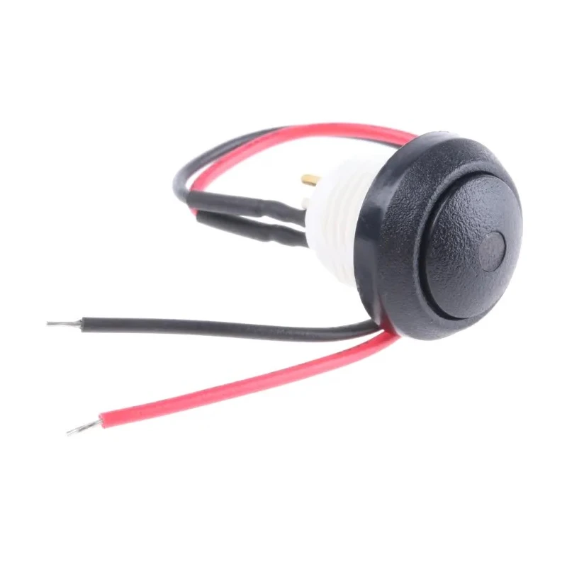 ITW Switches 48 Series Illuminated Push Button Switch Panel Mount 14 mm Cutout Black SPST IP67 48-6-RB-B-BK-B