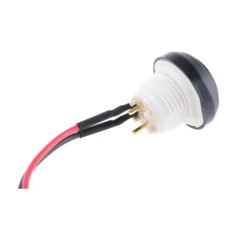 ITW Switches 48 Series Illuminated Push Button Switch Panel Mount 14 mm Cutout Black SPST IP67 48-6-RB-B-BK-B