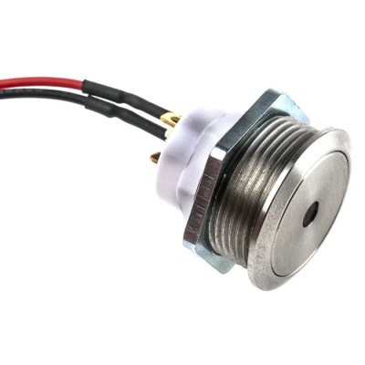 ITW Switches 48M Series Illuminated Push Button Switch 19 mm Cutout Panel Mount Silver SPST IP67 48M-111B