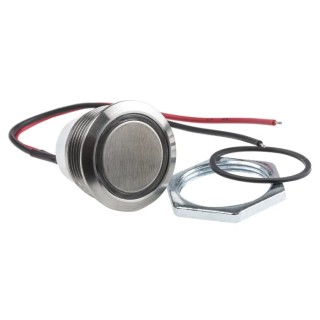ITW Switches 48M Series Illuminated Push Button Switch Panel Mount 19 mm Cutout Silver SPST IP67 48M-112G