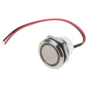 ITW Switches 48M Series Illuminated Push Button Switch Panel Mount, 19 mm Cutout, Silver, SPST, IP67 48M-112R