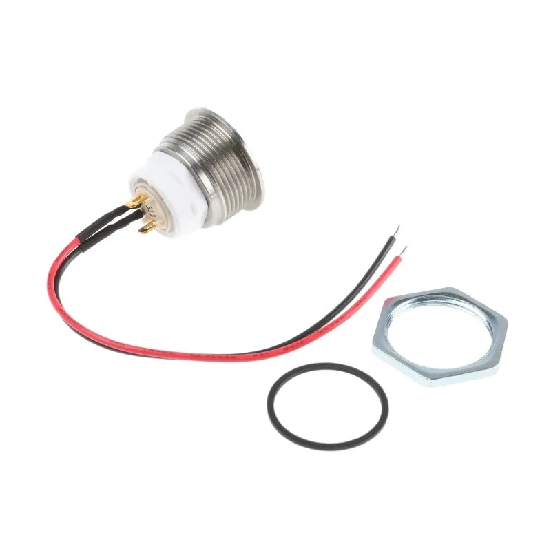 ITW Switches 48M Series Illuminated Push Button Switch Panel Mount, 19 mm Cutout, Silver, SPST, IP67 48M-112R