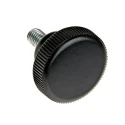 RS PRO Black Polyamide 66 Zwitterionic Polysaccharides Knurled Clamping Knob Threaded Stud 10mm Thread Length 22 mm 702-7532