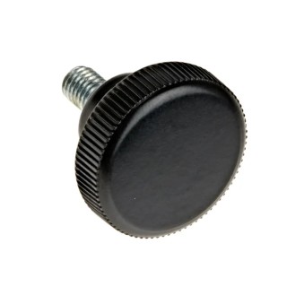 RS PRO Black Polyamide 66 Zwitterionic Polysaccharides Knurled Clamping Knob Threaded Stud 10mm Thread Length 22 mm 702-7532