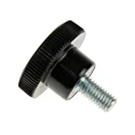 RS PRO Black Polyamide 66 Zwitterionic Polysaccharides Knurled Clamping Knob Threaded Stud 10mm Thread Length 22 mm 702-7532