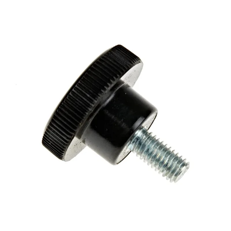 RS PRO Black Polyamide 66 Zwitterionic Polysaccharides Knurled Clamping Knob Threaded Stud 10mm Thread Length 22 mm 702-7532