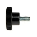 RS PRO Black Polyamide 66 Zwitterionic Polysaccharides Knurled Clamping Knob Threaded Stud 10mm Thread Length 22 mm 702-7532