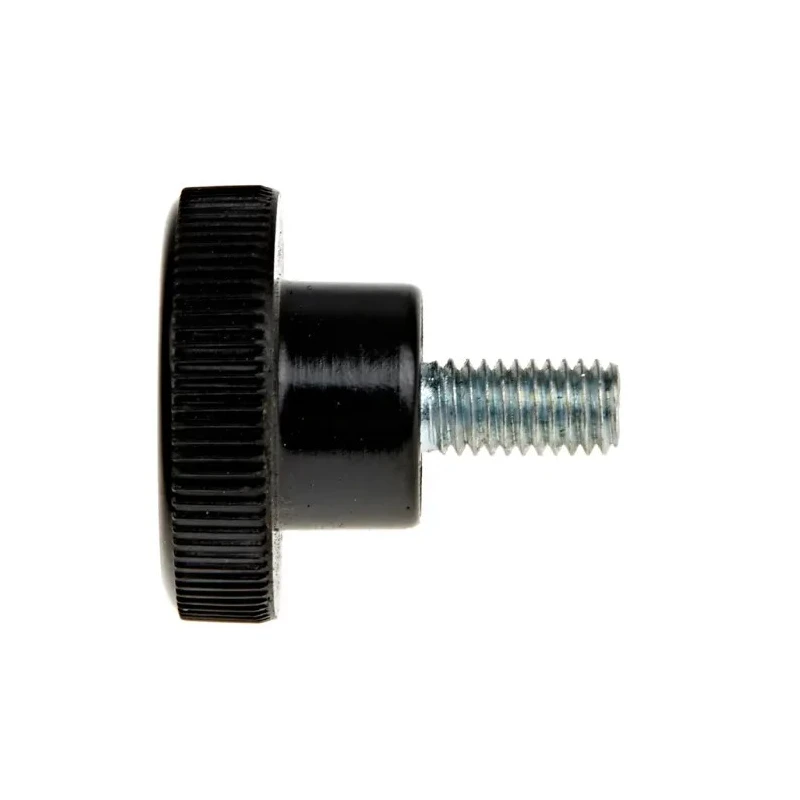 RS PRO Black Polyamide 66 Zwitterionic Polysaccharides Knurled Clamping Knob Threaded Stud 10mm Thread Length 22 mm 702-7532