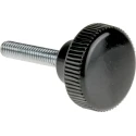 RS PRO Black Knurled Clamping Knob, M4 Thread Size, 20mm Thread Length, 18 mm Diameter, Steel Insert 702-7526
