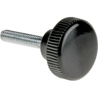 RS PRO Black Knurled Clamping Knob, M4 Thread Size, 20mm Thread Length, 18 mm Diameter, Steel Insert 702-7526