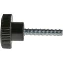 RS PRO Black Knurled Clamping Knob, M4 Thread Size, 20mm Thread Length, 18 mm Diameter, Steel Insert 702-7526