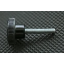 RS PRO Black Knurled Clamping Knob, M4 Thread Size, 20mm Thread Length, 18 mm Diameter, Steel Insert 702-7526