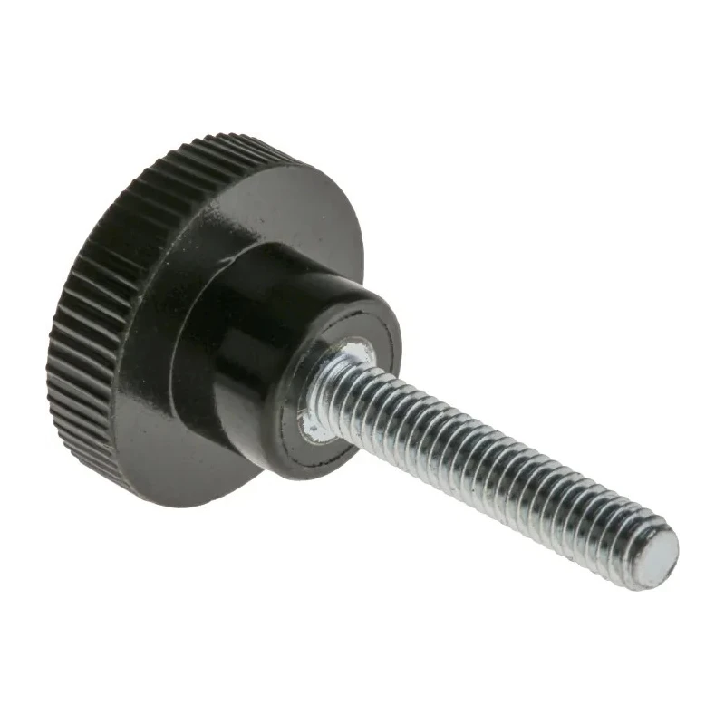 RS PRO Black Knurled Clamping Knob, M4 Thread Size, 20mm Thread Length, 18 mm Diameter, Steel Insert 702-7526