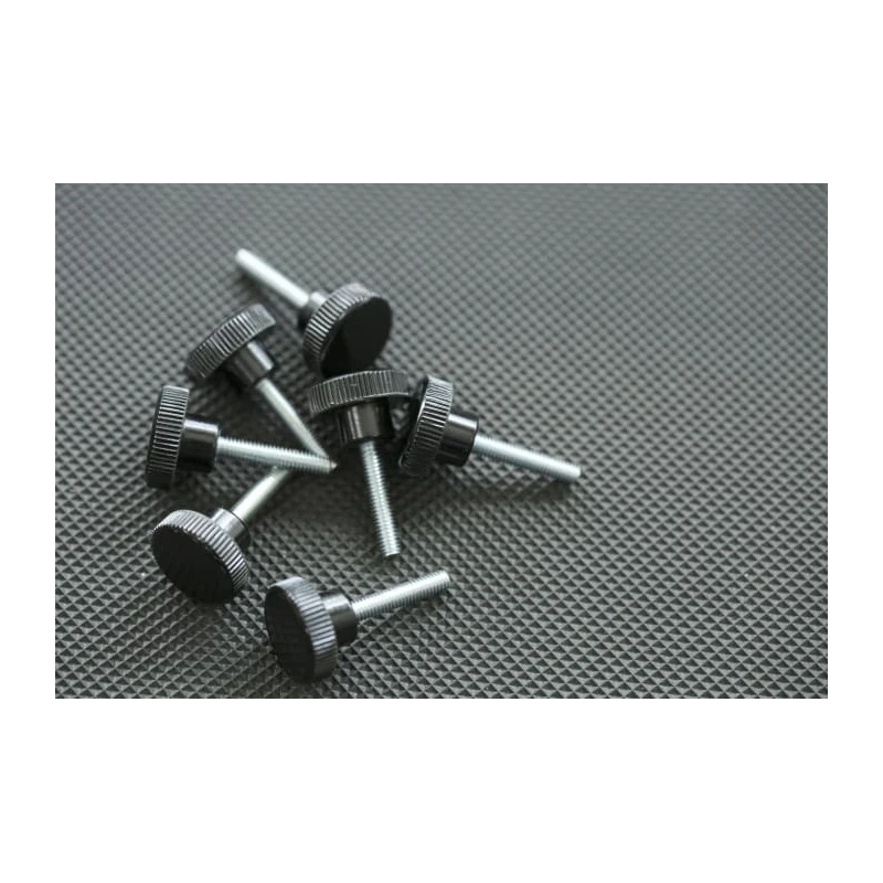 RS PRO Black Knurled Clamping Knob, M4 Thread Size, 20mm Thread Length, 18 mm Diameter, Steel Insert 702-7526