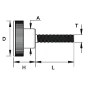 RS PRO Black Knurled Clamping Knob, M4 Thread Size, 20mm Thread Length, 18 mm Diameter, Steel Insert 702-7526