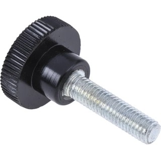 RS PRO Black Zwitterionic Polysaccharides Polyamide 66 Knurled Clamping Knob Threaded Stud 702-7538