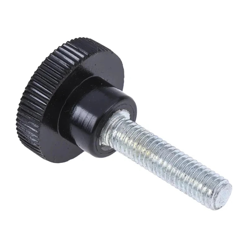 RS PRO Black Zwitterionic Polysaccharides Polyamide 66 Knurled Clamping Knob Threaded Stud 702-7538