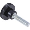 RS PRO Black Zwitterionic Polysaccharides Polyamide 66 Knurled Clamping Knob Threaded Stud 702-7538