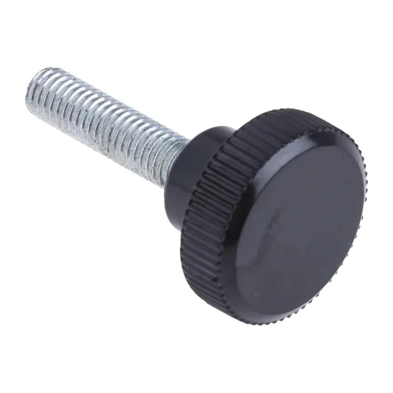 RS PRO Black Zwitterionic Polysaccharides Polyamide 66 Knurled Clamping Knob Threaded Stud 702-7538