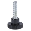 RS PRO Black Zwitterionic Polysaccharides Polyamide 66 Knurled Clamping Knob Threaded Stud 702-7538