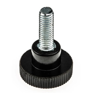 RS PRO Black Zwitterionic Polysaccharides Polyamide 66 Knurled Clamping Knob M5 Threaded Stud 702-7535