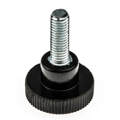 RS PRO Black Zwitterionic Polysaccharides Polyamide 66 Knurled Clamping Knob M5 Threaded Stud 702-7535