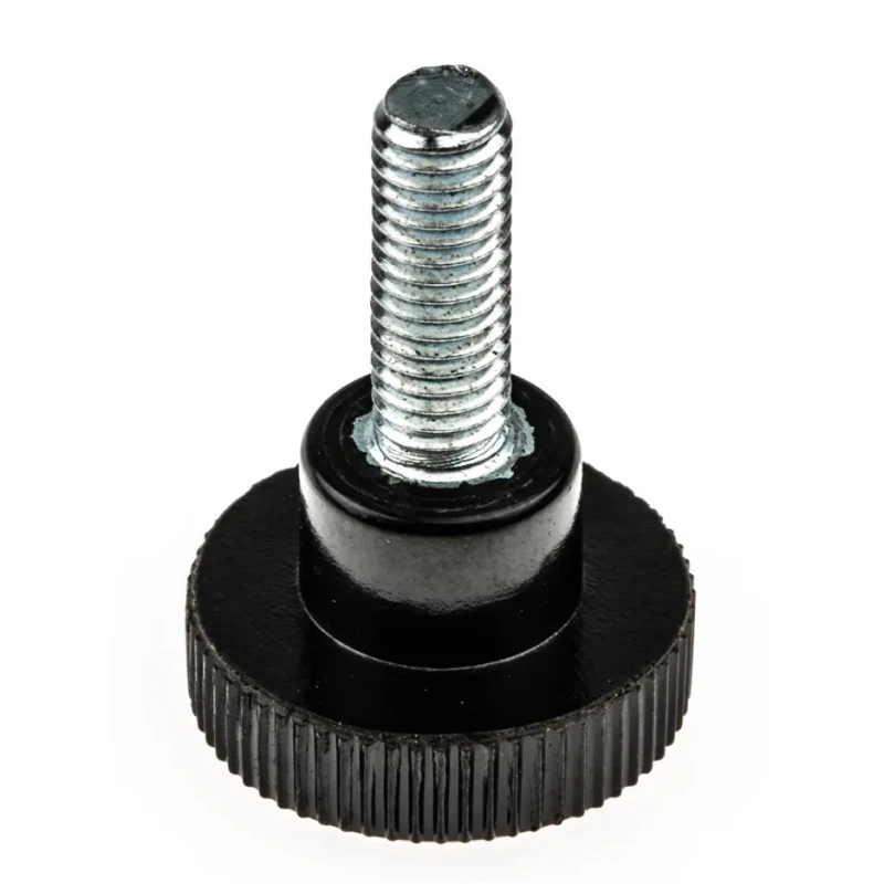 RS PRO Black Zwitterionic Polysaccharides Polyamide 66 Knurled Clamping Knob M5 Threaded Stud 702-7535
