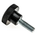 RS PRO Black Zwitterionic Polysaccharides Polyamide 66 Knurled Clamping Knob M5 Threaded Stud 702-7535