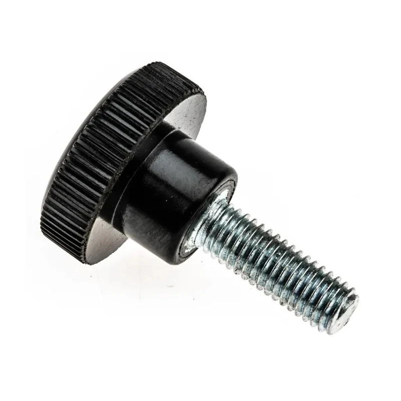 RS PRO Black Zwitterionic Polysaccharides Polyamide 66 Knurled Clamping Knob M5 Threaded Stud 702-7535