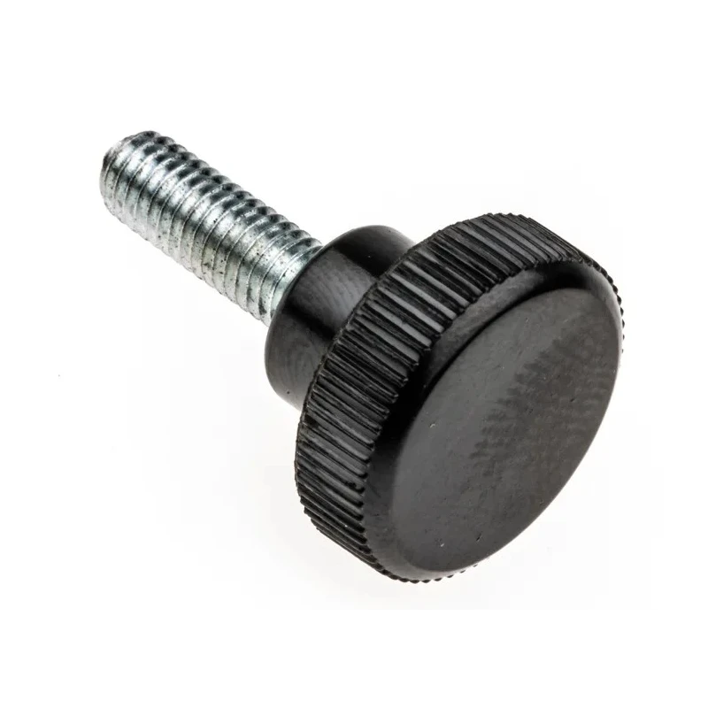 RS PRO Black Zwitterionic Polysaccharides Polyamide 66 Knurled Clamping Knob M5 Threaded Stud 702-7535