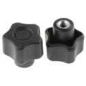 RS PRO Black Polypropylene Multiple Lobes Clamping Knob M6 Threaded Hole 28 mm Diameter 9 mm Thread Length 702-7594