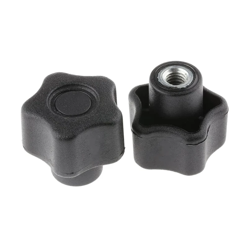 RS PRO Black Polypropylene Multiple Lobes Clamping Knob M6 Threaded Hole 28 mm Diameter 9 mm Thread Length 702-7594
