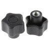 RS PRO Black Polypropylene Multiple Lobes Clamping Knob M6 Threaded Hole 28 mm Diameter 9 mm Thread Length 702-7594