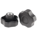 RS PRO Black Polypropylene Multiple Lobes Clamping Knob M10 Threaded Hole 48 mm Diameter 702-7601