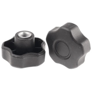 RS PRO Black Polypropylene Multiple Lobes Clamping Knob M10 Threaded Hole 48 mm Diameter 702-7601