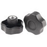 RS PRO Black Polypropylene Multiple Lobes Clamping Knob M10 Threaded Hole 48 mm Diameter 702-7601