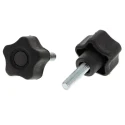 RS PRO Black Polypropylene Multiple Lobes Clamping Knob, M6 Threaded Stud, 28 mm Diameter 702-7579
