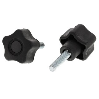 RS PRO Black Polypropylene Multiple Lobes Clamping Knob, M6 Threaded Stud, 28 mm Diameter 702-7579