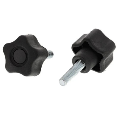 RS PRO Black Polypropylene Multiple Lobes Clamping Knob, M6 Threaded Stud, 28 mm Diameter 702-7579