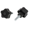 RS PRO Black Polypropylene Multiple Lobes Clamping Knob, M6 Threaded Stud, 28 mm Diameter 702-7579