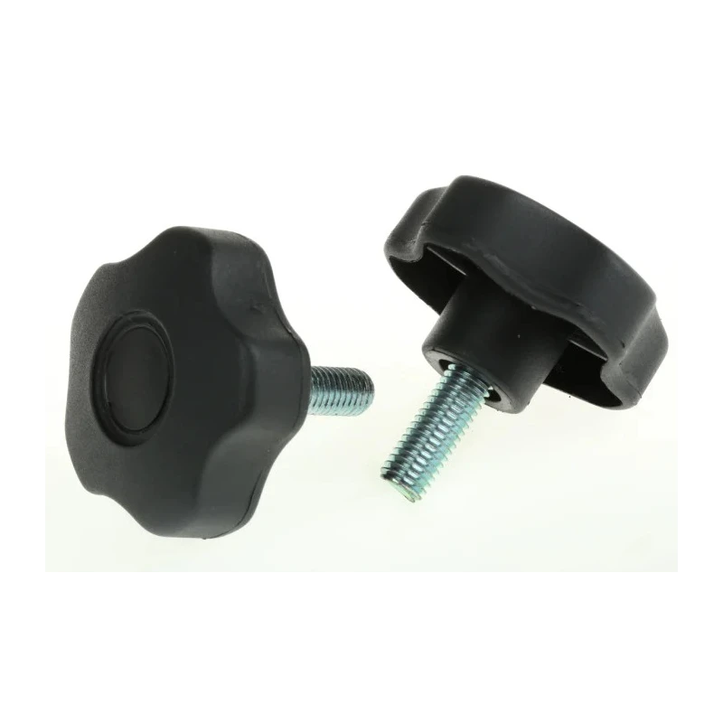 RS PRO Black Polypropylene Multiple Lobes Clamping Knob M10 Threaded Stud 60 mm Diameter 25mm Thread Length 702-7582
