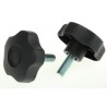 RS PRO Black Polypropylene Multiple Lobes Clamping Knob M10 Threaded Stud 60 mm Diameter 25mm Thread Length 702-7582