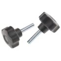 RS PRO Black Polypropylene Multiple Lobes Clamping Knob, M8 Threaded Stud, 40 mm Diameter, 30 mm Thread Length 702-7585