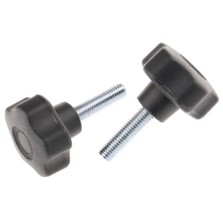 RS PRO Black Polypropylene Multiple Lobes Clamping Knob, M8 Threaded Stud, 40 mm Diameter, 30 mm Thread Length 702-7585