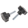 RS PRO Black Polypropylene Multiple Lobes Clamping Knob, M8 Threaded Stud, 40 mm Diameter, 30 mm Thread Length 702-7585