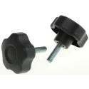 RS PRO Black Polypropylene Multiple Lobes Clamping Knob M8 Threaded Stud 50 mm 25mm Thread Length 702-7588