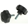 RS PRO Black Polypropylene Multiple Lobes Clamping Knob M8 Threaded Stud 50 mm 25mm Thread Length 702-7588