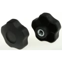 RS PRO Black Polypropylene Multiple Lobes Clamping Knob M10 Threaded Hole 60 mm Diameter 15mm Thread Length 702-7605