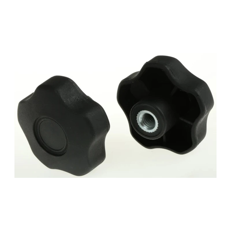RS PRO Black Polypropylene Multiple Lobes Clamping Knob M10 Threaded Hole 60 mm Diameter 15mm Thread Length 702-7605