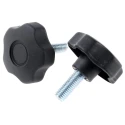 RS PRO Black Polypropylene Multiple Lobes Clamping Knob M12 Threaded Stud 60 mm Diameter 30mm Thread Length 702-7591